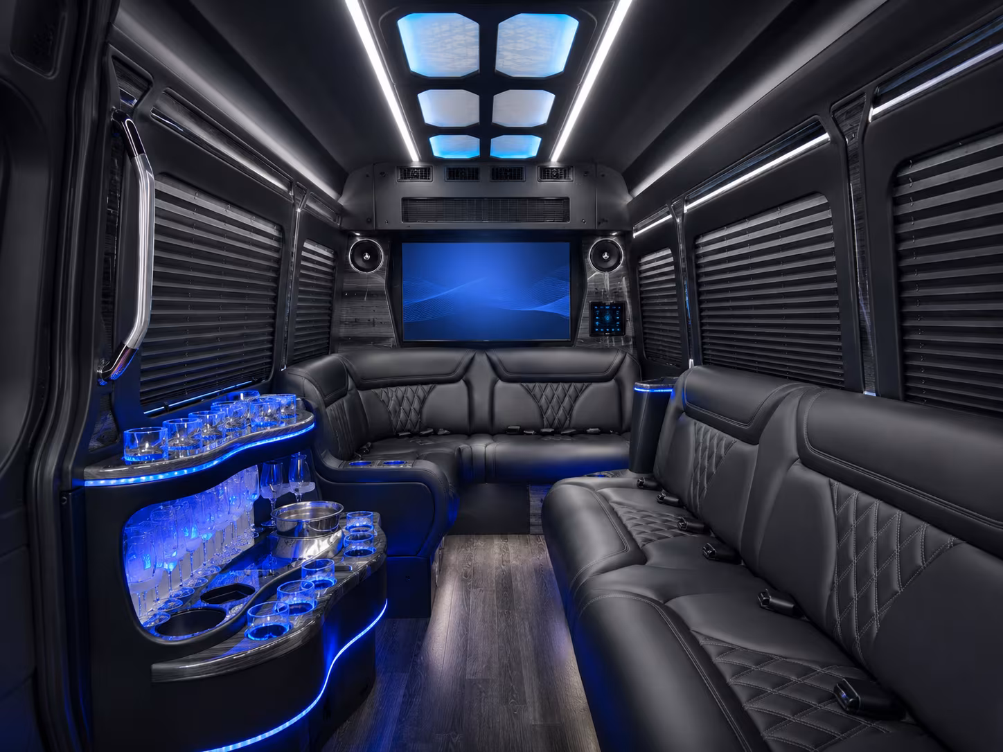 la mesa 15 passenger party bus interior