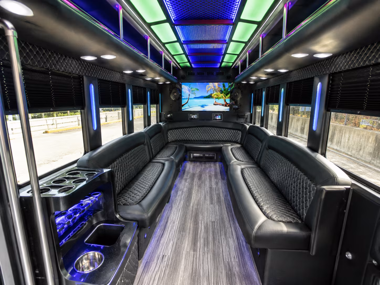 la mesa 18 passenger party bus inside
