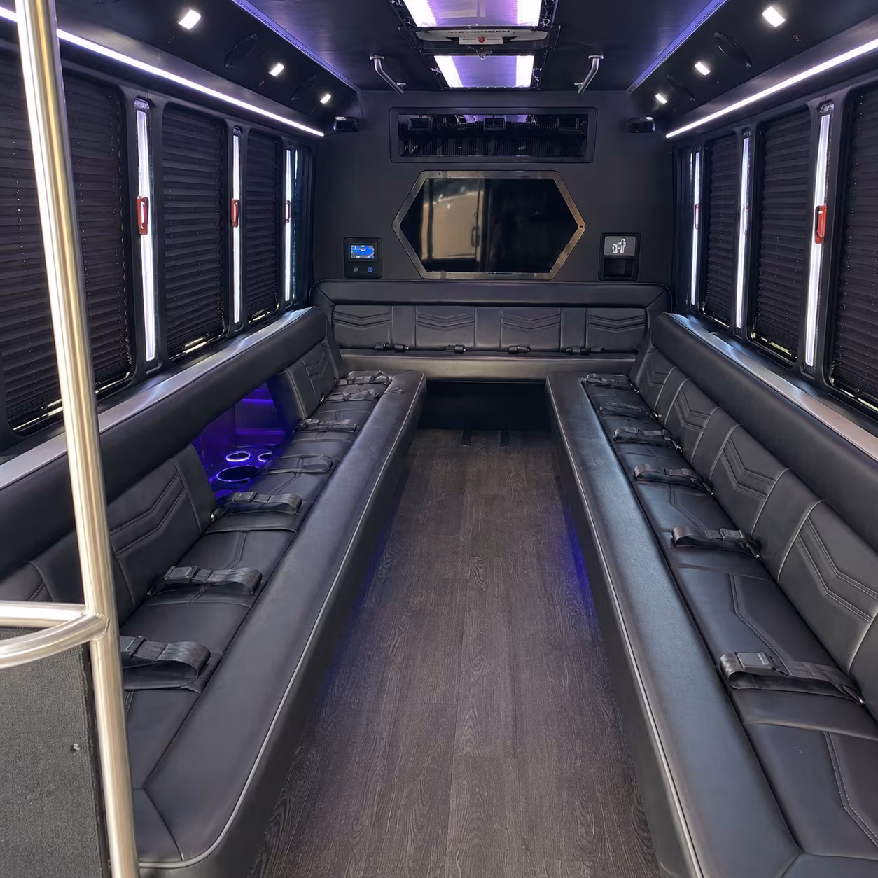 la mesa 18 passenger party bus interior
