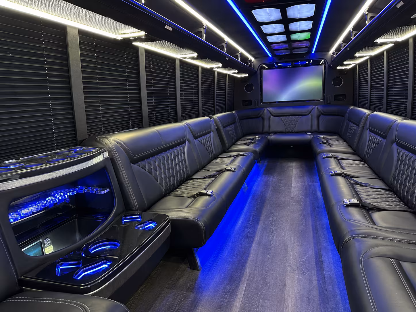 la mesa 20 passenger party bus inside