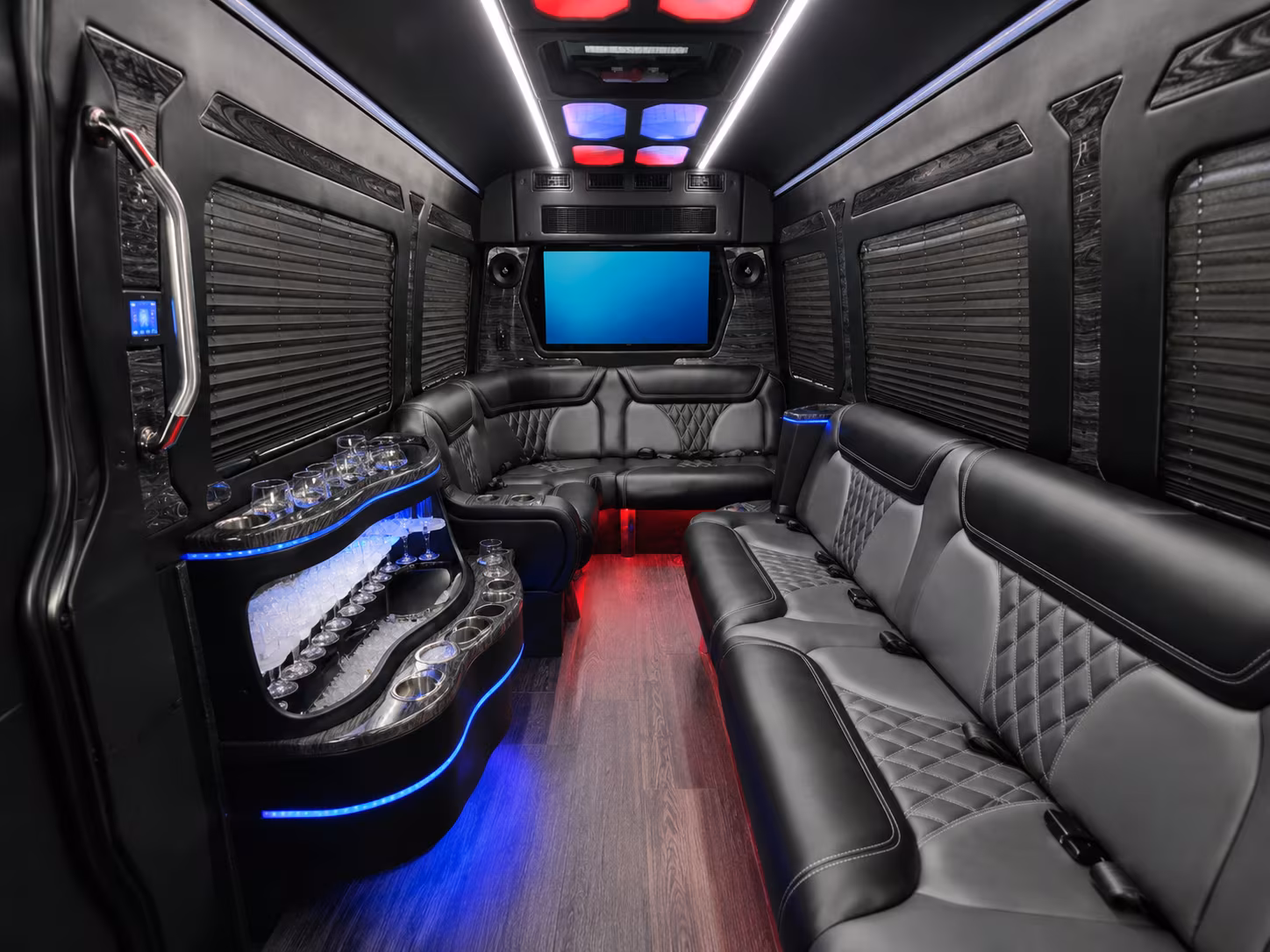 la mesa 25 passenger party bus inside