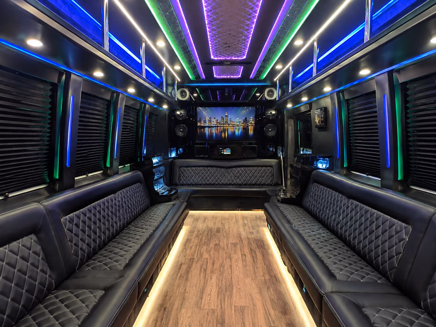la mesa 25 passenger party bus interior