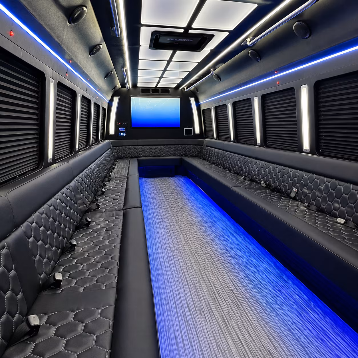 la mesa 50 passenger party bus inside