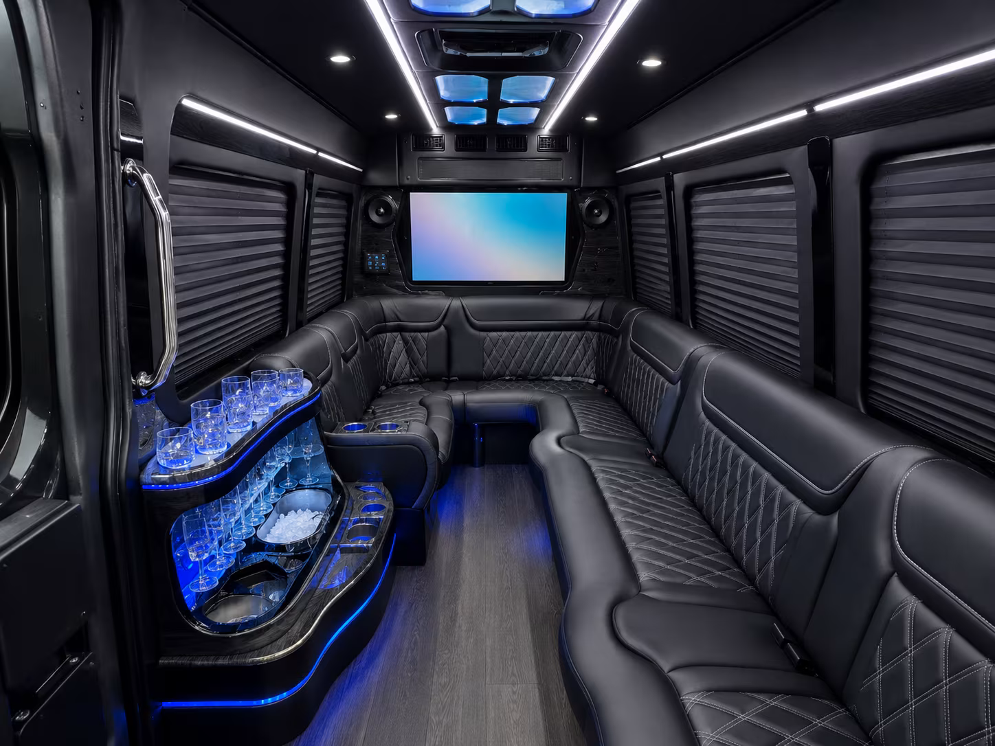 la mesa 50 passenger party bus interior